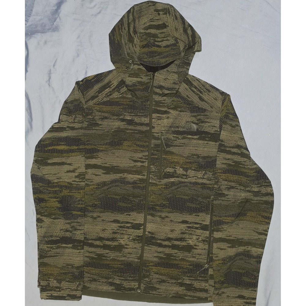 The North Face WindWall Camo Hooded Jacket Mens L Full Zip Wind Resistant
